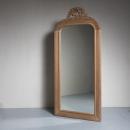 ミラー(無塗装) アンティーク調 おしゃれ 木製 シャビー 鏡 ライトブラウン 高さ180