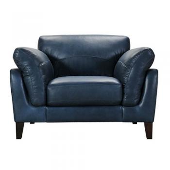 LEATHER SOFA 1 SEATER FRENCH NAVY ソファ 1人掛け 幅117