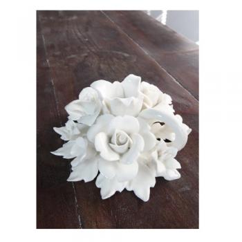 セラミカローズオブジェ ホワイト 白 おしゃれ 置き型 エレガント フラワー 花