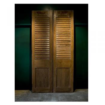 ドア 木製 ミディアムブラウン アンティーク調 シャビー 窓 おしゃれ 飾り 高さ215