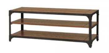 ローボード スチール 木製 ミディアムブラウン 棚 おしゃれ カジュアル 天然木 アッシュ 幅121