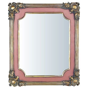 ルリエミラー アンティーク鏡 ピンク ゴールド パリ ヨーロピアン ゴージャスフレーム ディスプレイ