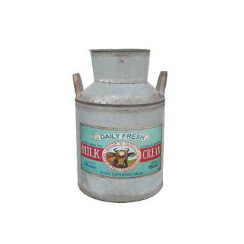 ブリキ ミルク缶 グリーンポット ガーデニング インダストリアル アンティーク ヴィンテージ