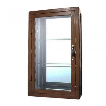 WALL MOUNT GLASS CABINET RECT BR 壁掛け ブラウン 高70