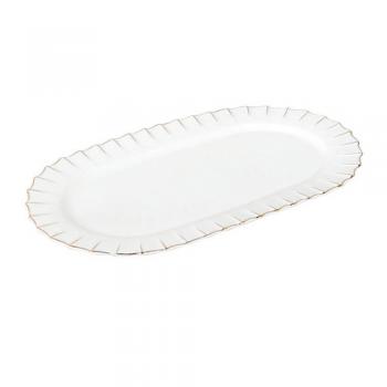 ROUNDED RECTANGLE PLATE PLEATS 2個セット 皿 ホワイト 幅27.5