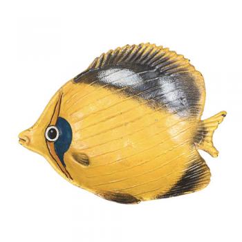 IRON TRAY YELLOW FISH トレイ 小物入れ 皿 イエロー アイアン 魚 幅13.3