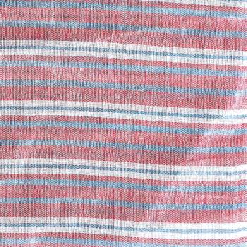 MULTI CLOTH AN コットン インド綿 レッド ストライプ ナチュラル クロス 幅150