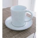 カント・コーヒーカップ&ソーサー 4個セット 食器 陶器 ホワイト おしゃれ 手作りの風合い