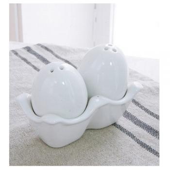 ホワイトエッグ・ソルト&ペッパー 4個セット 食器 陶器 ホワイト おしゃれ シンプル かわいい
