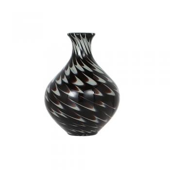 GLASS VASE ''PAVO'' S BLACK フラワーベース 花瓶 ガラス 高さ18.5