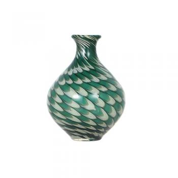 GLASS VASE ''PAVO'' S GREEN フラワーベース 花瓶 ガラス 高さ18.5