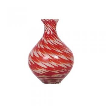 GLASS VASE ''PAVO'' S RED フラワーベース 花瓶 ガラス 高さ18.5