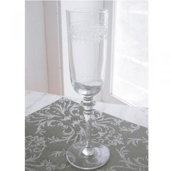 ラウンドリーフ・シャンパングラス 4個セット グラス おしゃれ エレガント カービング 彫刻 ガラス