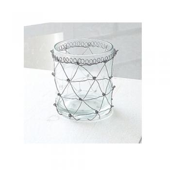 ワイヤーコート・グラスカップ 6個セット 花瓶 ガラス エレガント ワイヤー おしゃれ かわいい