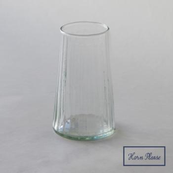 リューズガラス クーレライン フラワーベース カヌレ L 花瓶 ガラス おしゃれ クリア 高さ18
