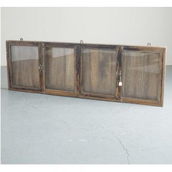 キャビネット アンティーク家具 おしゃれ 木製 ウォールシェルフ 壁掛け ガラス ディスプレイ