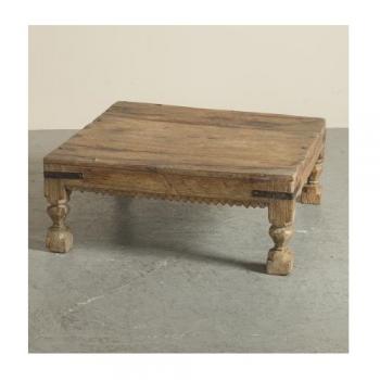 ローテーブル アンティーク家具 おしゃれ 木製 北欧テイスト 机 飾り彫り スクエア アイアン