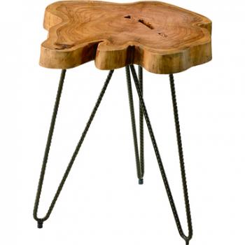 無垢テーブル 木製 スチール脚 カントリー モダン 丸太 リビング ナチュラル