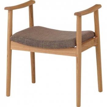 スツールL 椅子 ウッドスツール 木製 布 ブラウン 茶 ナチュラル