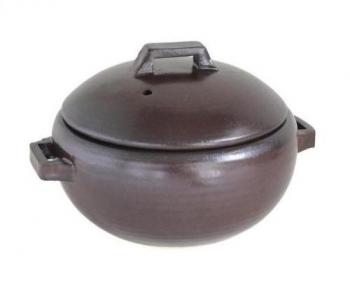 土鍋 深鍋 陶器 ブラウン 茶 ご飯 煮込み ふっくら 保温性 赤外線効果 じっくり ほっこり