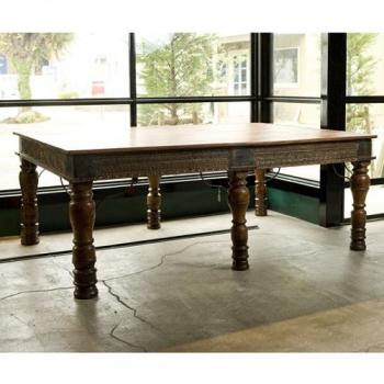 テーブル アンティーク家具 おしゃれ シャビー 彫刻 リビングテーブル 木製 幅214