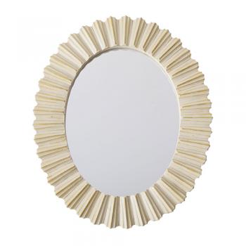 楕円形壁面ミラー 鏡 アイボリー インテリア アンティーク調 高さ27 通販
