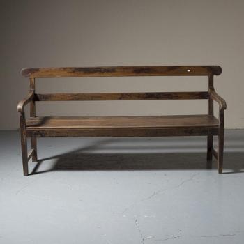 オールドベンチ アンティーク家具 おしゃれ 木製 シャビー 椅子 チェア ダークブラウン 幅192