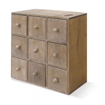 9キューブドロワーズ ブラウン 木製 収納ボックス ナチュラル 棚 かわいい ラック 卓上 ケース