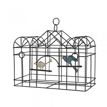 ミニハウスケージ 鳥 ブラック ワイヤー オブジェ 置物 かわいい シンプル ディスプレイ