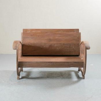 チェアー アンティーク家具 おしゃれ 木製 ブラウン 茶 ナチュラル 椅子 2人掛け 幅110