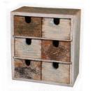 アンティーク調 小ぶりな6マスシェルフ 工具箱 シャビーシック 木製 お洒落 ラック 棚