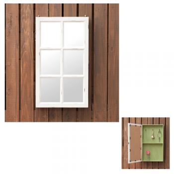 Petit monde ウィンドウミラーシェルフ 鏡 ディスプレイ 壁掛け 小窓 木製 収納 棚