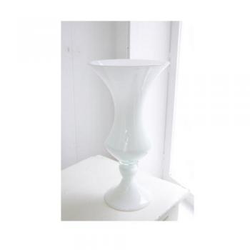 ホワイト カップベースL 花瓶 ディスプレイ 小物入 ガラス おしゃれ フラワーポット シンプル 白
