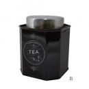 キッチンキャニスターB-BK ブラック お茶 TEA 小物入れ ボトル 保存容器 カフェ 黒