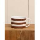 ボーダースープマグカップ ブラウン ホーロー 食器  茶 カフェ風 かわいい コップ キッチン用品