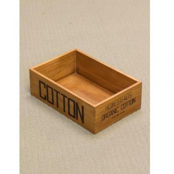 COTTON BOX 木製 パイン材 収納 ナチュラル おしゃれ 使いやすい 箱 英字 ウッド