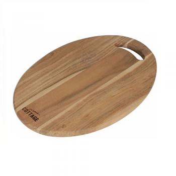 カッティングボードオーバルL ナチュラル まな板 木製 アカシア 木目が美しい 幅37