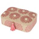 ビーズ刺繍ボックス ピンク 2個セット アクセサリーケース エレガント おしゃれ 上品 幅15