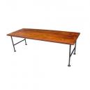 ベンチテーブル 木製 シンプル アイアン アンティーク調 シーシャムウッド 幅80