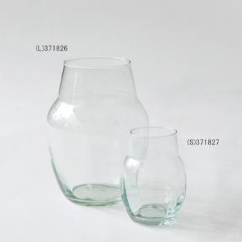 リューズガラス ブロードライン フラワーベース ナロウ ラウンド (L) 花瓶 クリア 直径9