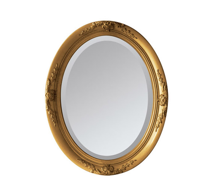 丸型アンティーク調クラシックミラー 鏡(L ゴールド) ヨーロピアン