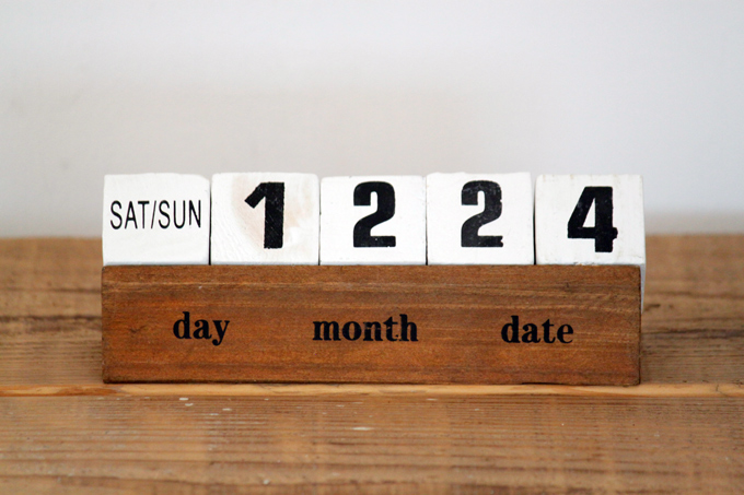 キューブカレンダー 2015 卓上 木製