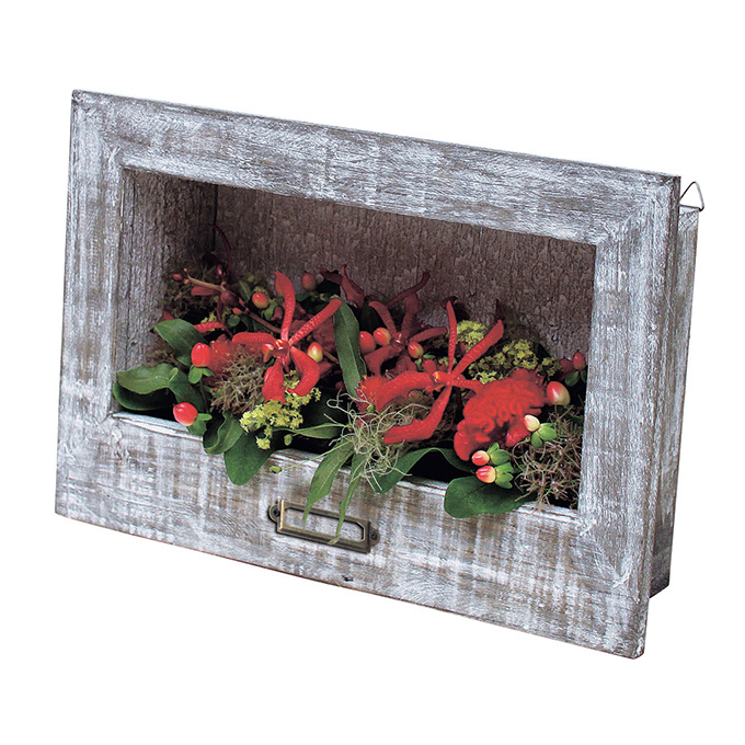 シャビー ウッドフレーム レクト グレイ