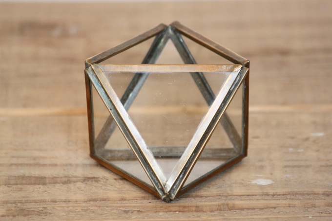 ブラスガラスケーストライアングルS ガラス雑貨 植物