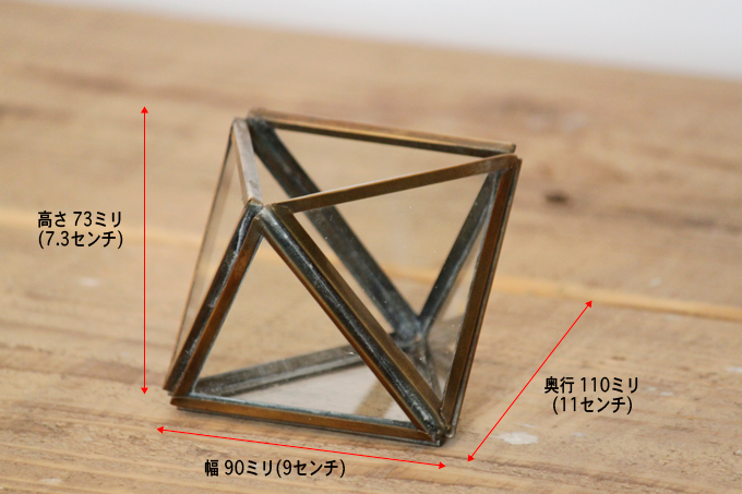 ブラスガラスケーストライアングルS ガラス雑貨 植物