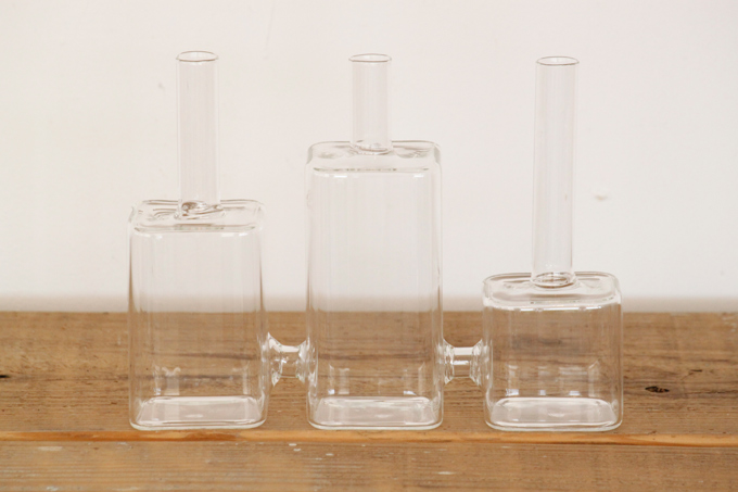 ガラスウエアベースC-3連 ガラス雑貨 植物