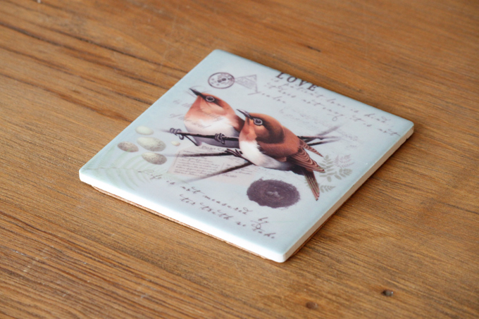 タイルコースター バード02鳥 アンティーク