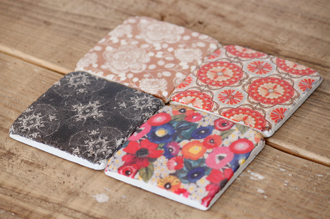 クルールレジンタイルコースターF 北欧テキスタイル