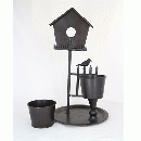 House & 2プランター アンティーク調 おしゃれ 鳥小屋 かわいい スタンド アイアン 小鳥