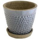 スケイルGray Pot&Saucer M フラワーポット プランター ヨーロピアン調 おしゃれ 鉢